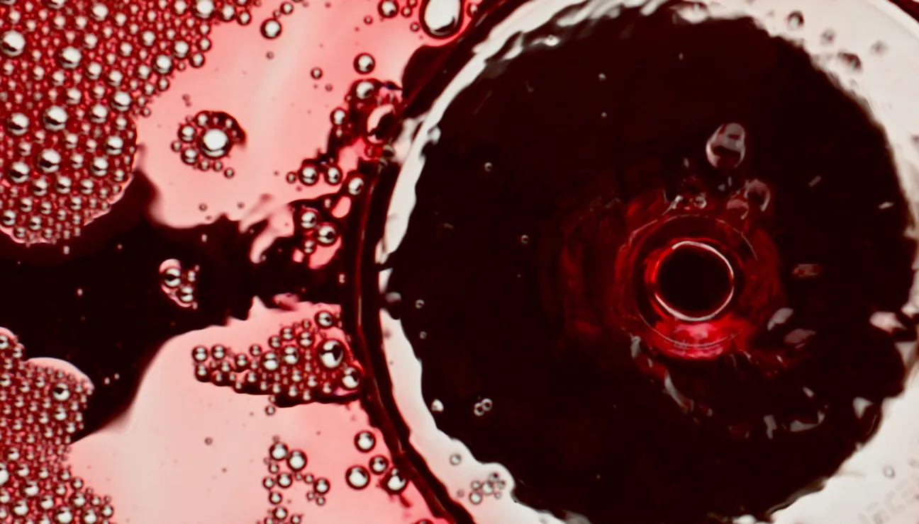 Vino tinto en copa, detalle